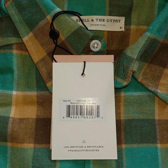 New spell designs maverick flannel top shirt XS - Picture 7 of 8